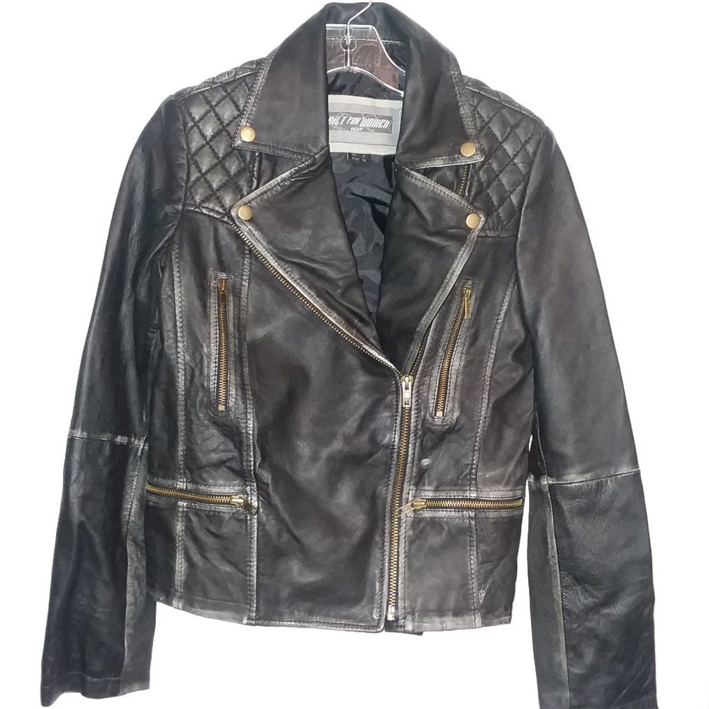 Stylish Black Bike Jacket Sz.4 Bilt For Women